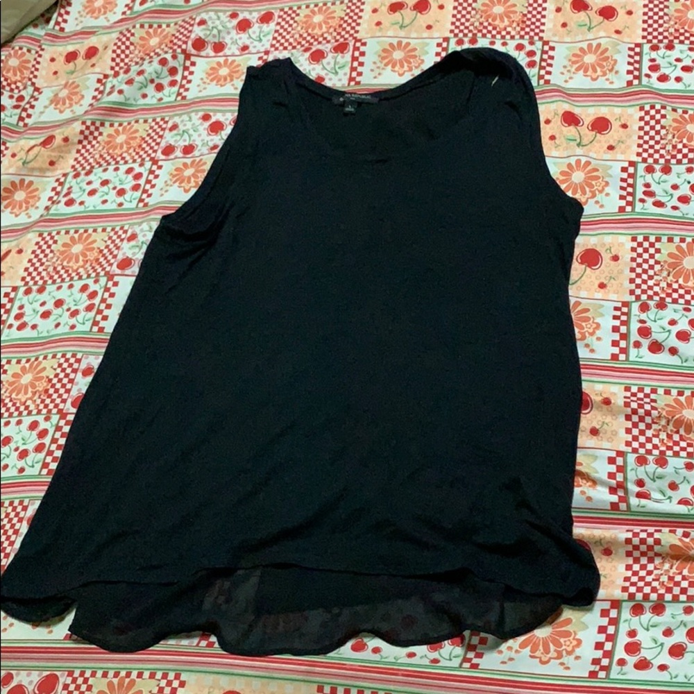Black Crew Neck Tank Top